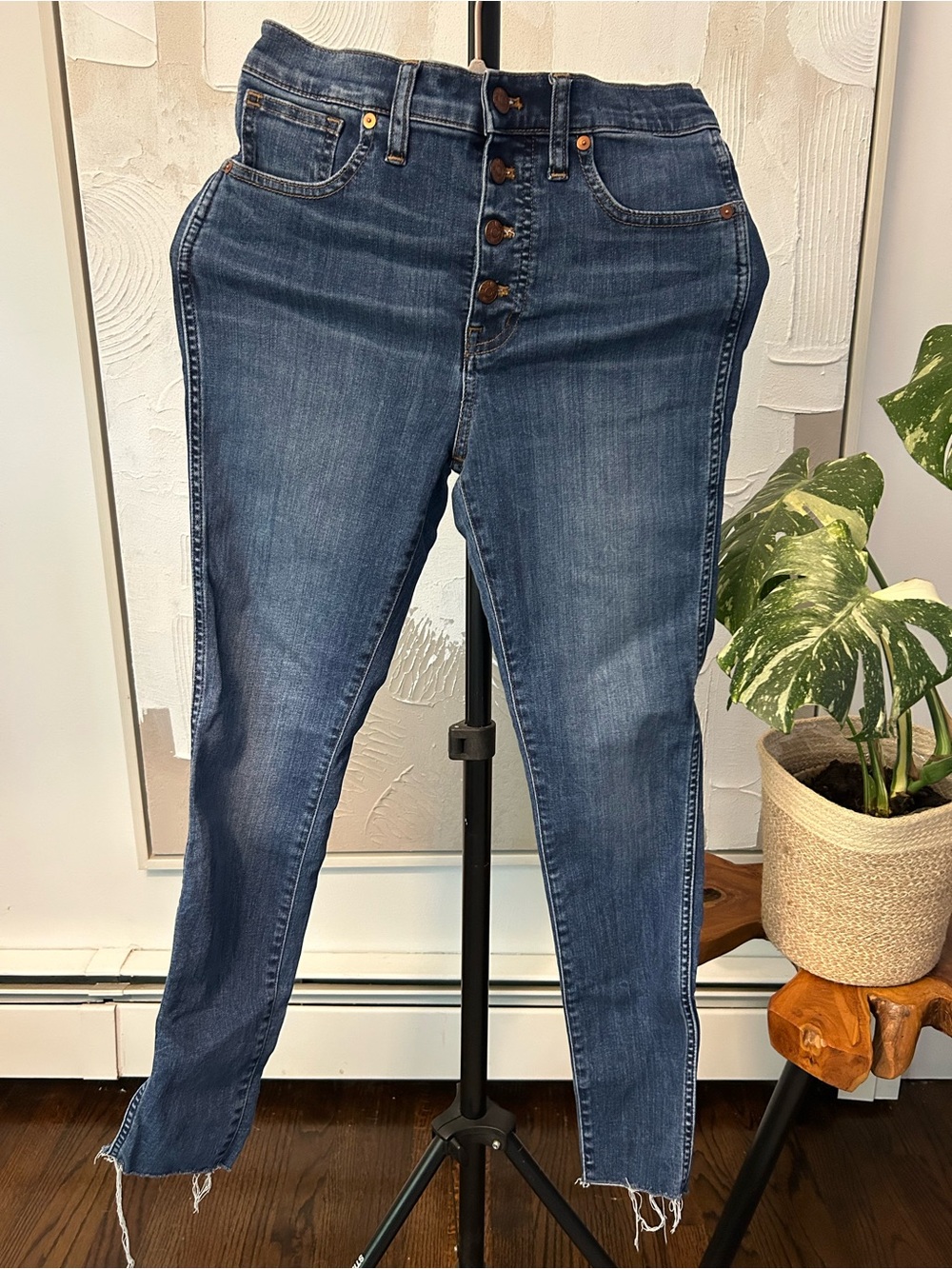 EUC Madewell High-Rise Button-Fly Women's Blue Denim Jeans Size 28